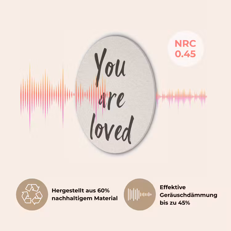 Minimalistisch - Beige - Love Akoestische PET Vilt - Rond klein -USP_DE