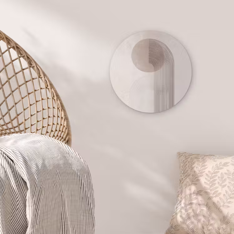 Minimalistisch - Cirkel - Lichtgrijs Akoestische PET Vilt - Rond klein -sfeer4