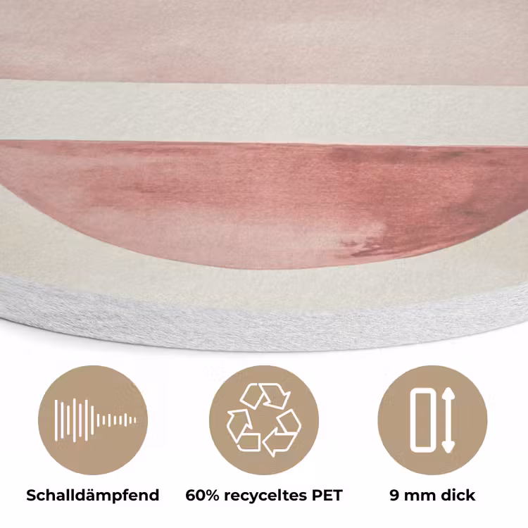Minimalistisch - Cirkels - Roze Akoestische PET Vilt - Rond klein -closeup_DE