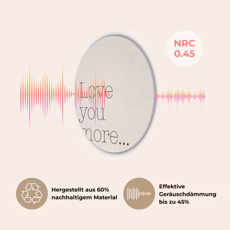 Minimalistisch - Love - Beige Akoestische PET Vilt - Rond klein -USP_DE