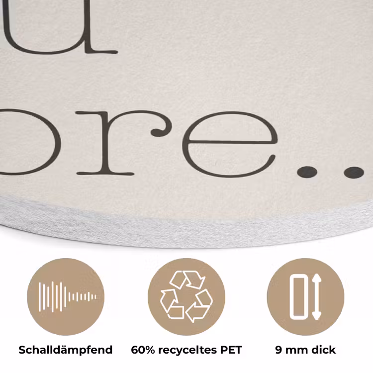 Minimalistisch - Love - Beige Akoestische PET Vilt - Rond klein -closeup_DE