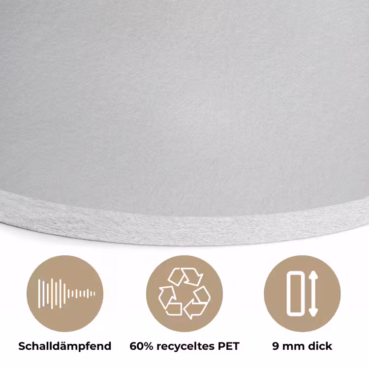 Minimalistisch - Silhouet - Zwart - Vliegtuig Akoestische PET Vilt - Rond klein -closeup_DE