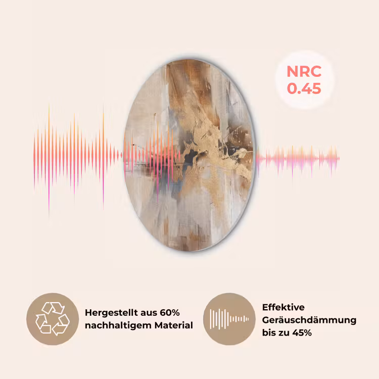 Modern - Bruin - Abstract - Beige Akoestische PET Vilt - Rond klein -USP_DE