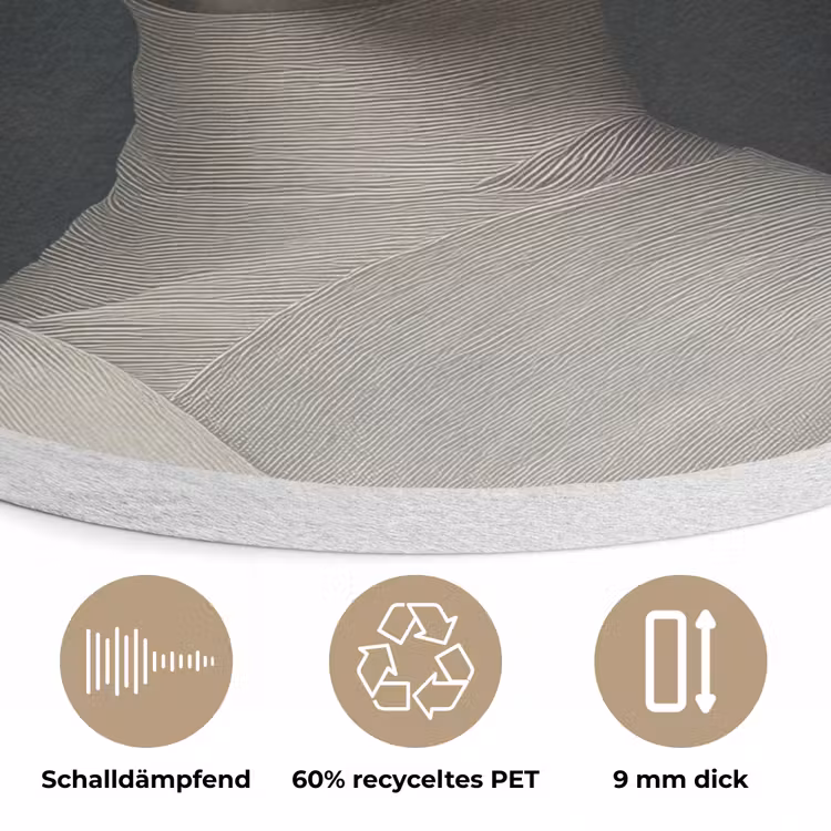 Modern - Vrouw - Hoed Akoestische PET Vilt - Rond klein -closeup_DE