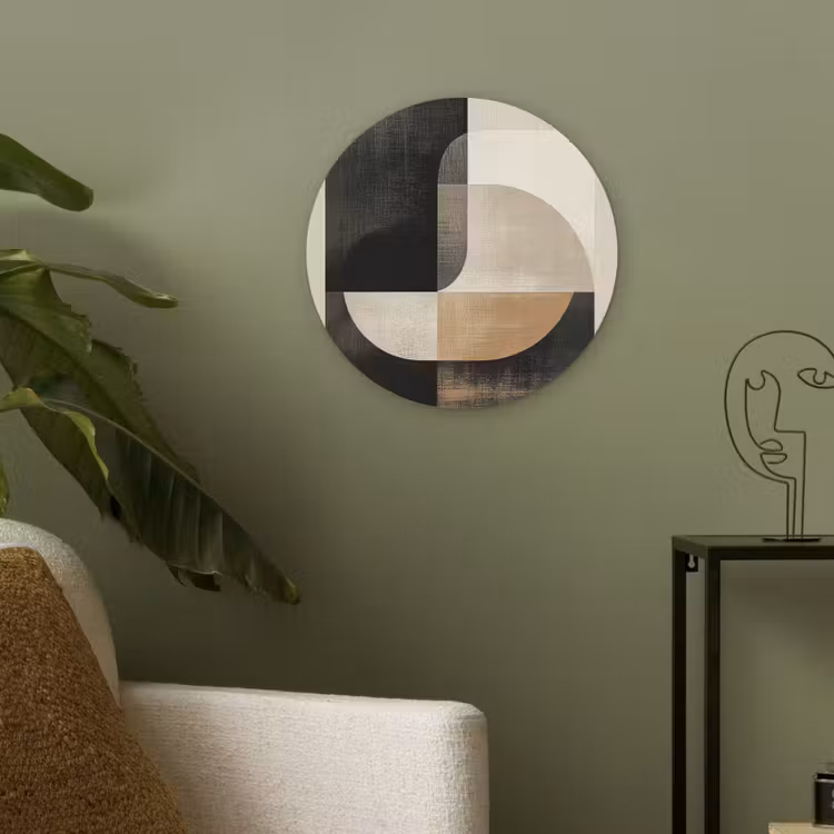 Modern - Vierkant - Vormen Akoestische PET Vilt - Rond klein -sfeer2