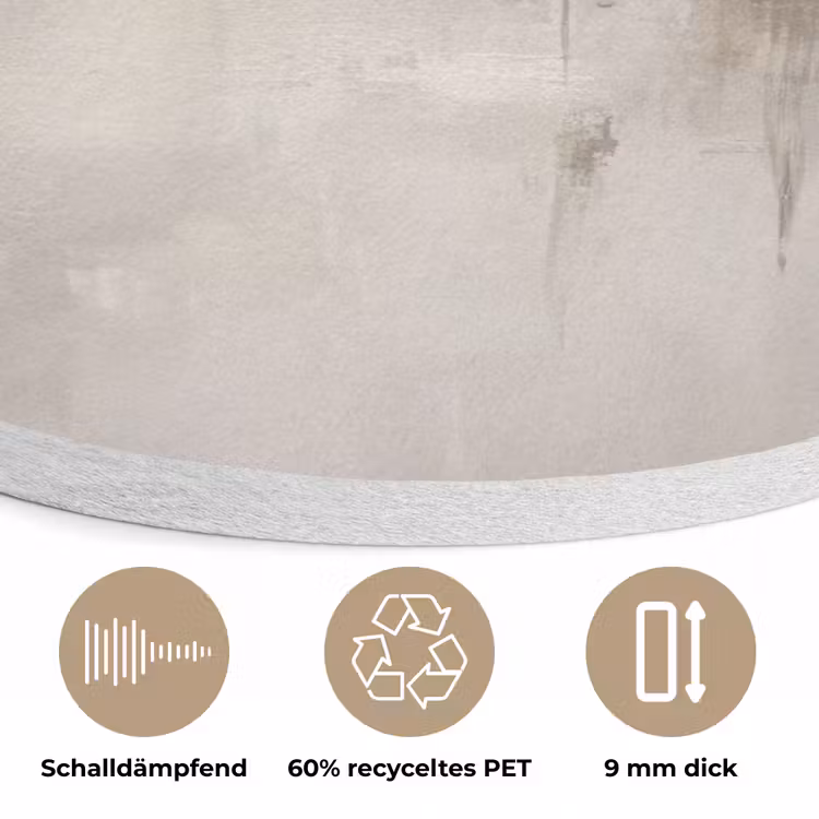 Moderne kunst - Abstract - Beige Akoestische PET Vilt - Rond klein -closeup_DE