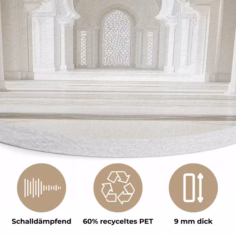 Moskee - Architectuur - Ramadan - Islamitische Akoestische PET Vilt - Rond klein -closeup_DE