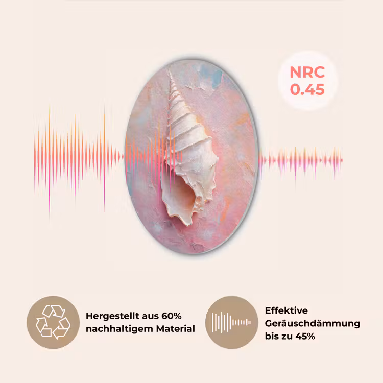 Schelp - Pastel - Pink Akoestische PET Vilt - Rond klein -USP_DE