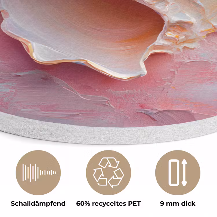 Schelp - Pastel - Pink Akoestische PET Vilt - Rond klein -closeup_DE
