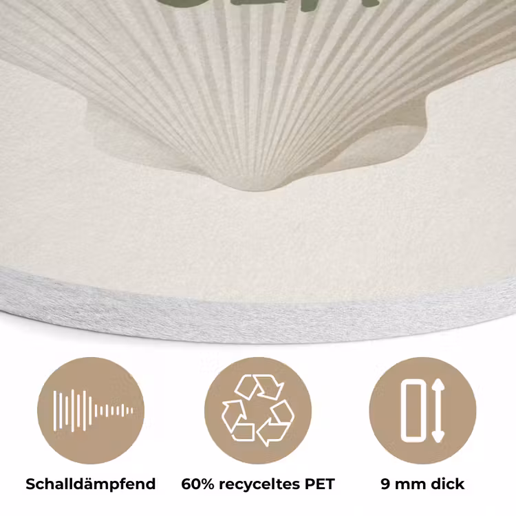 Schelp - Quote - Groen Akoestische PET Vilt - Rond klein -closeup_DE