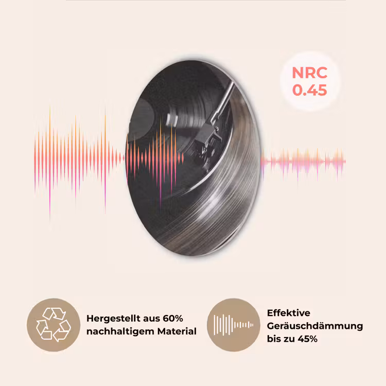 Close-up - Vinylplaat - Platenspeler - Zwart Akoestische PET Vilt - Rond klein -USP_DE