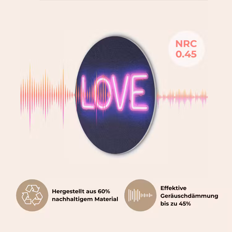 Neon - Love - Valentijn Akoestische PET Vilt - Rond klein -USP_DE