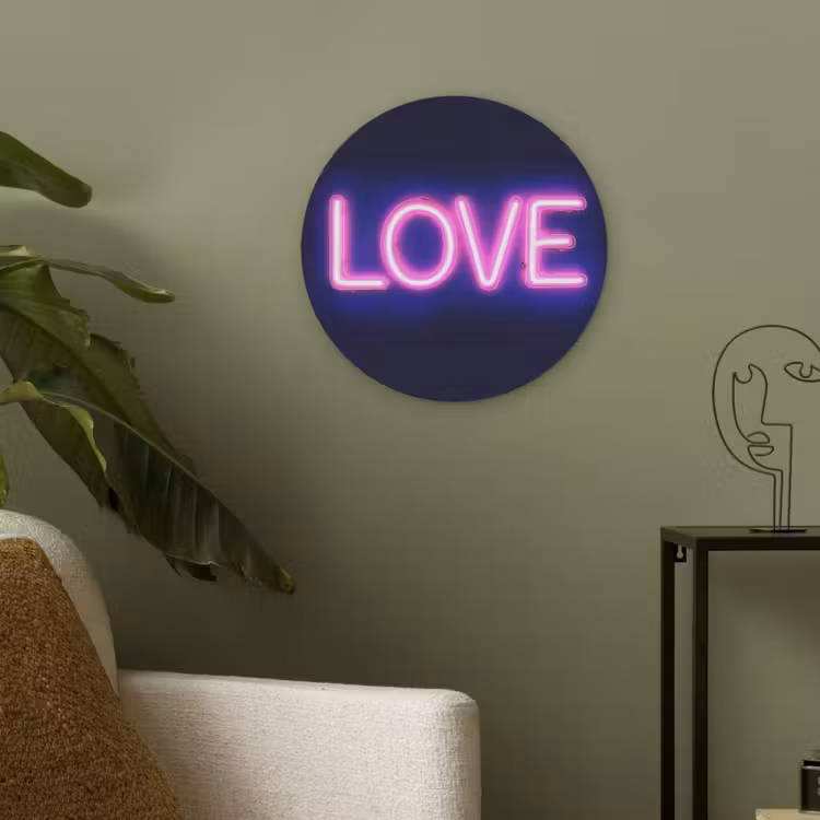 Neon - Love - Valentijn Akoestische PET Vilt - Rond klein -sfeer2
