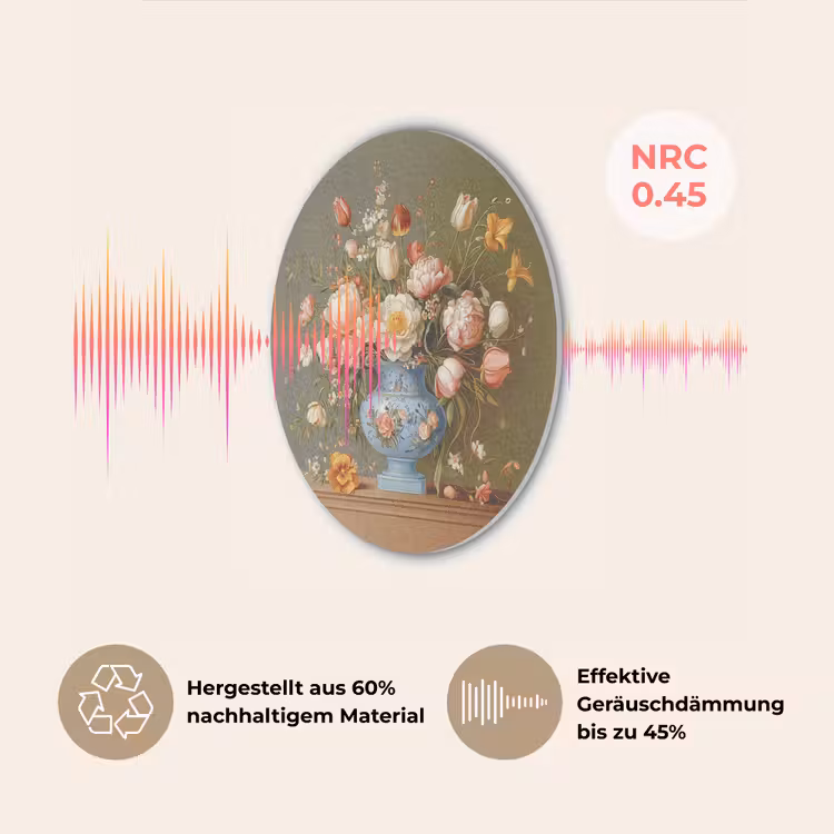 Neutral - Bloemen - Boeket - Vaas Akoestische PET Vilt - Rond klein -USP_DE