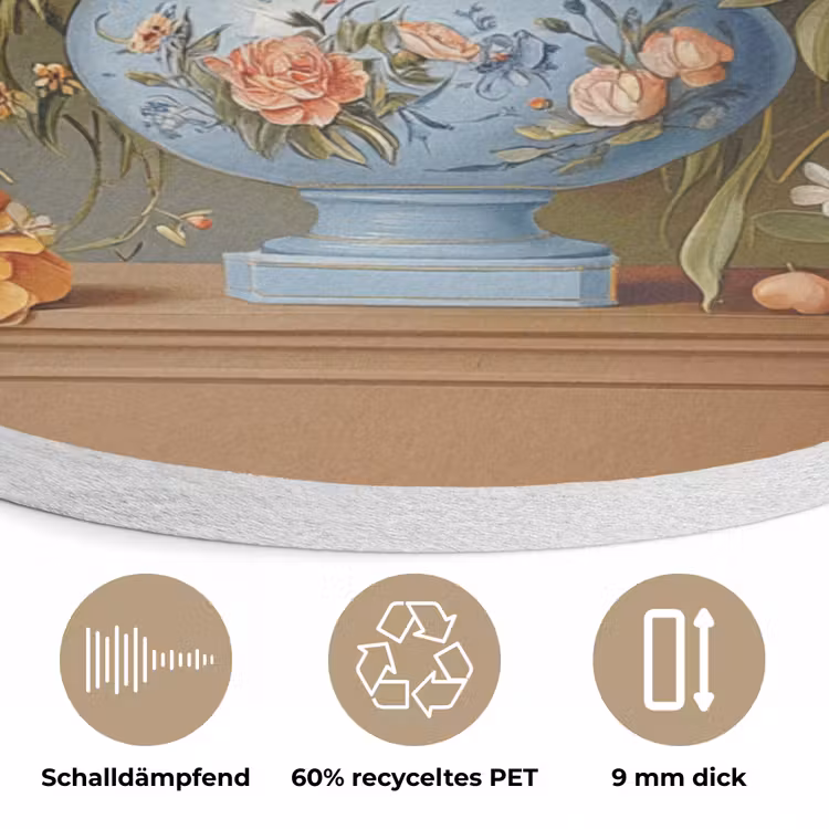 Neutral - Bloemen - Boeket - Vaas Akoestische PET Vilt - Rond klein -closeup_DE