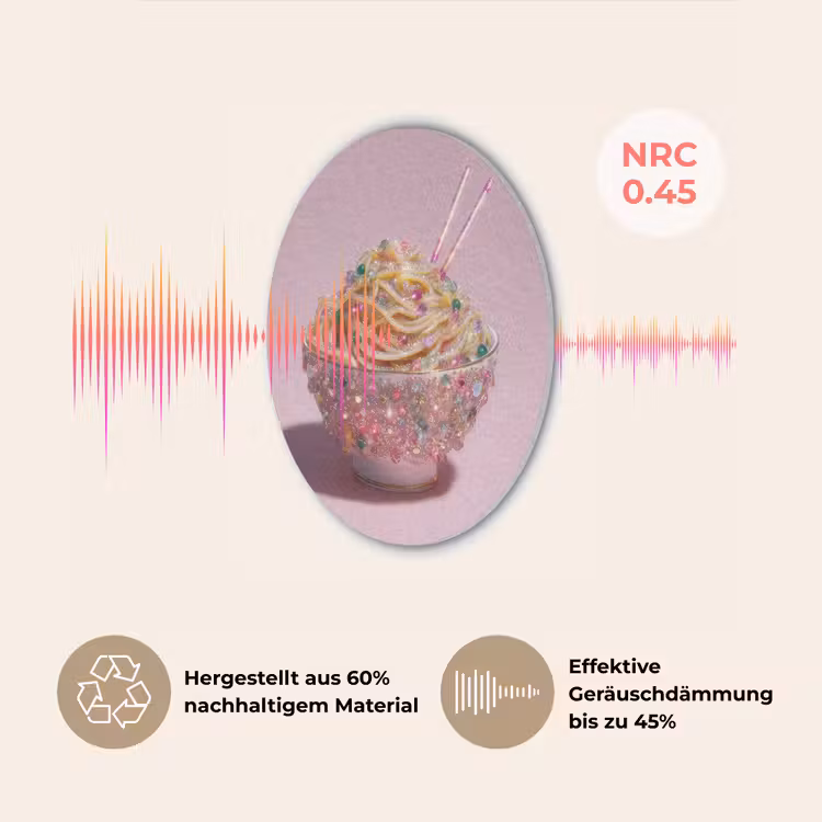 Noodles - Edelstenen - Stokjes - Roze Akoestische PET Vilt - Rond klein -USP_DE