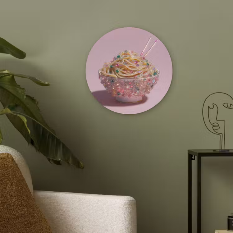Noodles - Edelstenen - Stokjes - Roze Akoestische PET Vilt - Rond klein -sfeer2