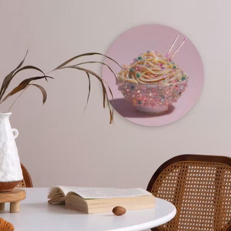 Noodles - Edelstenen - Stokjes - Roze Akoestische PET Vilt - Rond klein -sfeer3