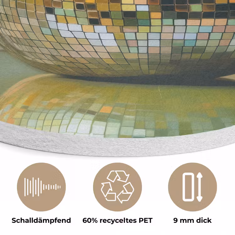 Fruit - Disco - Art - Glitter Akoestische PET Vilt - Rond klein -closeup_DE