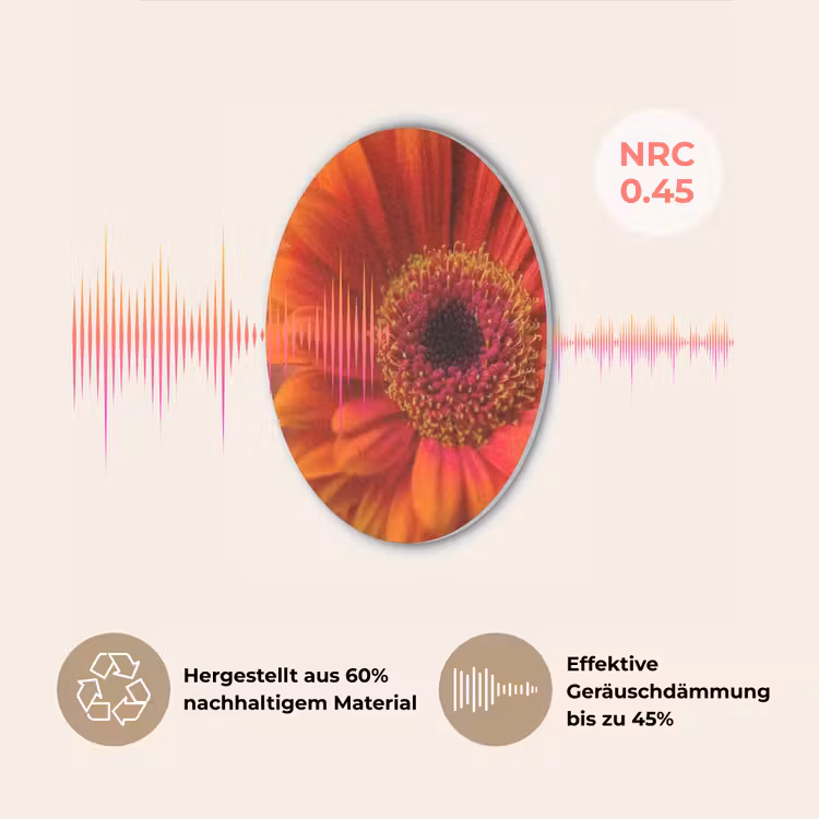 Oranje - Gerbera - Intens Akoestische PET Vilt - Rond klein -USP_DE