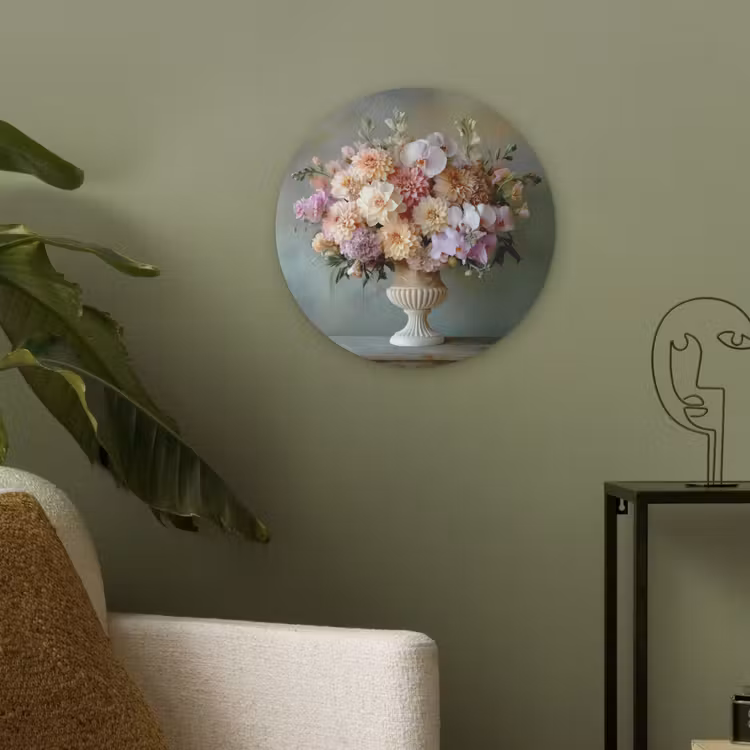 Orchidee - Boeket - Vaas - Bloemen Akoestische PET Vilt - Rond klein -sfeer2