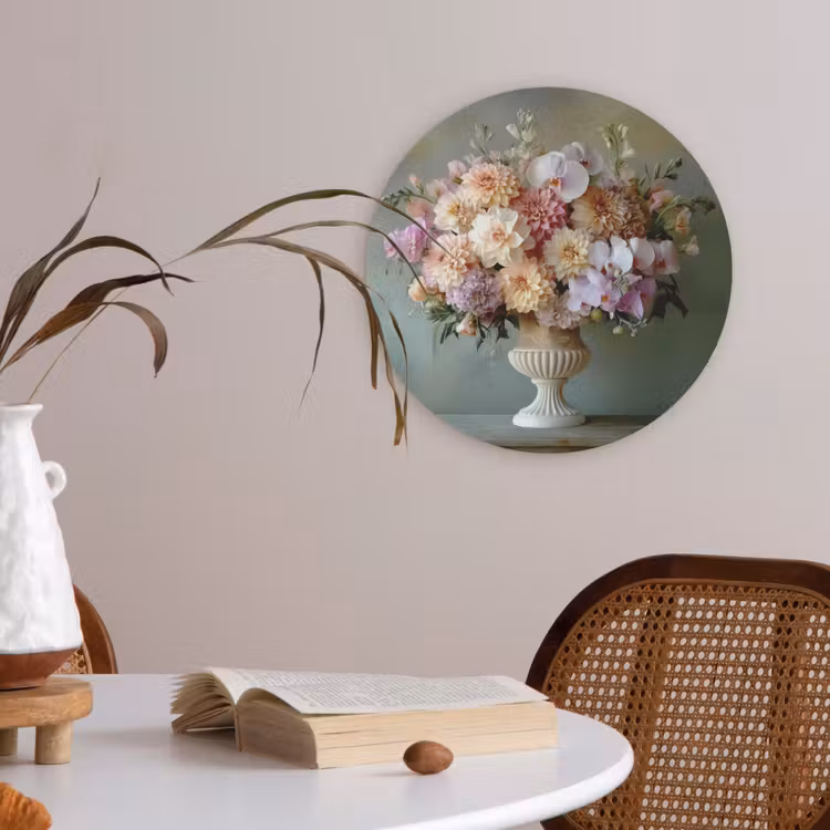 Orchidee - Boeket - Vaas - Bloemen Akoestische PET Vilt - Rond klein -sfeer3