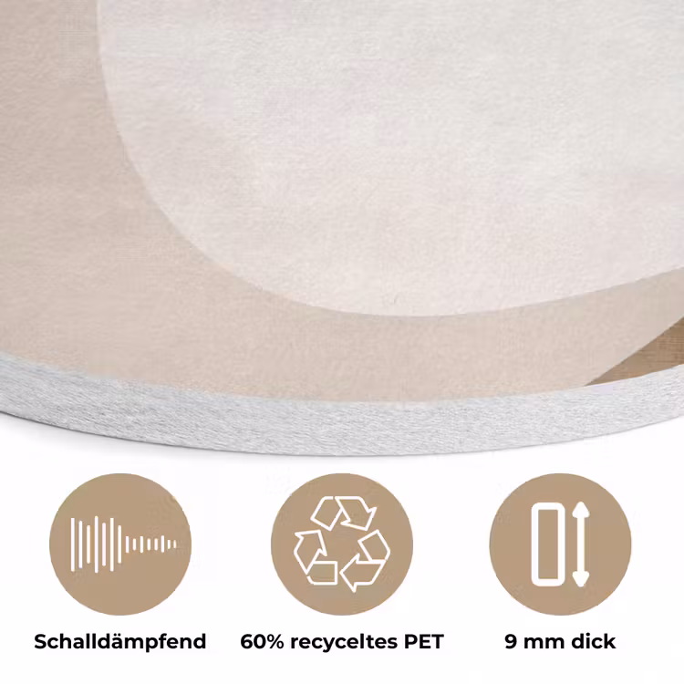 Ovale vormen - Transparant - Zachte overgang Akoestische PET Vilt - Rond klein -closeup_DE