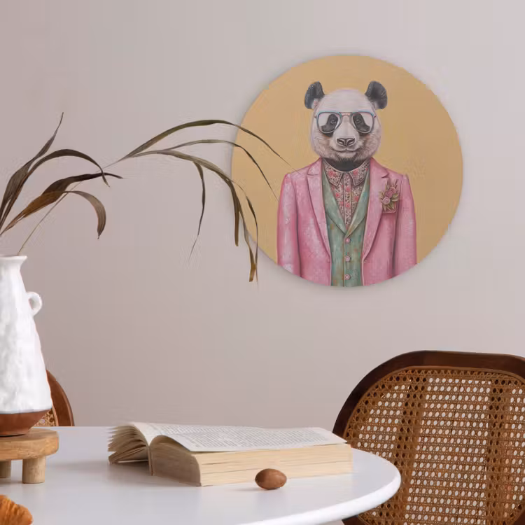 Panda - Pak - Zonnebril - Blauw Akoestische PET Vilt - Rond klein -sfeer3