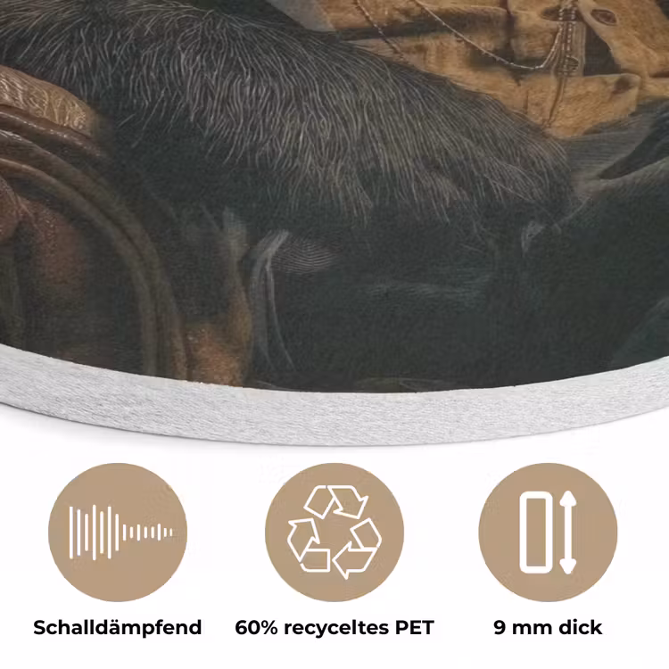 Panda - Hoed - Bril - Pak Akoestische PET Vilt - Rond klein -closeup_DE