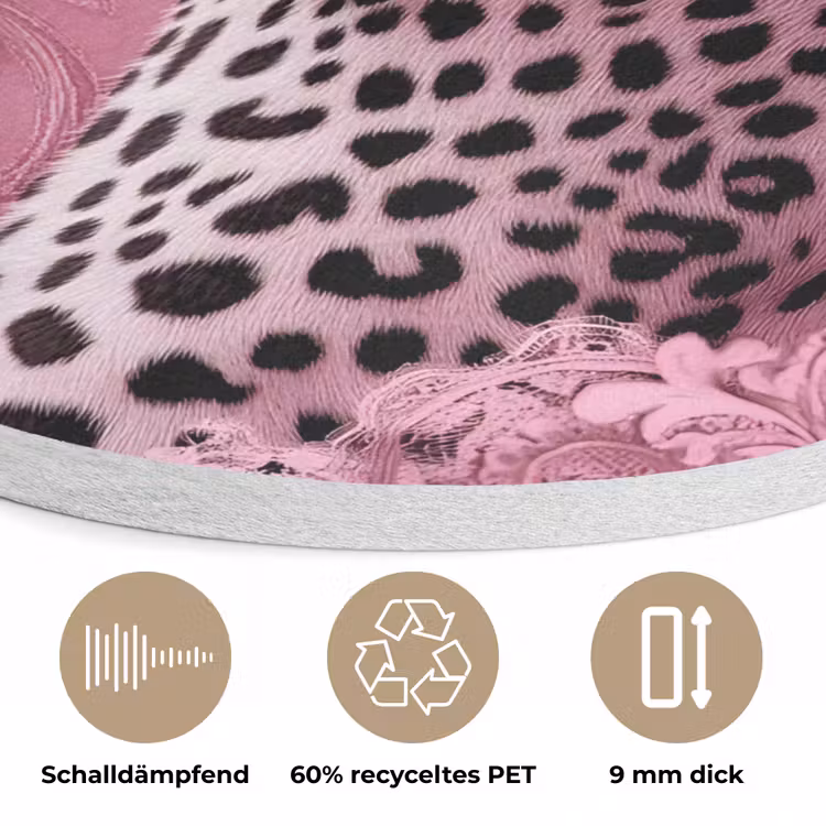 Panter - Luxe - Roze Akoestische PET Vilt - Rond klein -closeup_DE