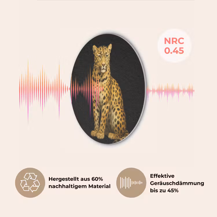 Panter - Realistisch - Bruin Akoestische PET Vilt - Rond klein -USP_DE