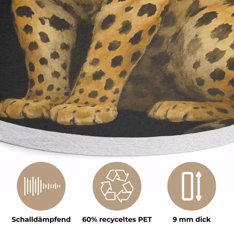 Panter - Realistisch - Bruin Akoestische PET Vilt - Rond klein -closeup_DE