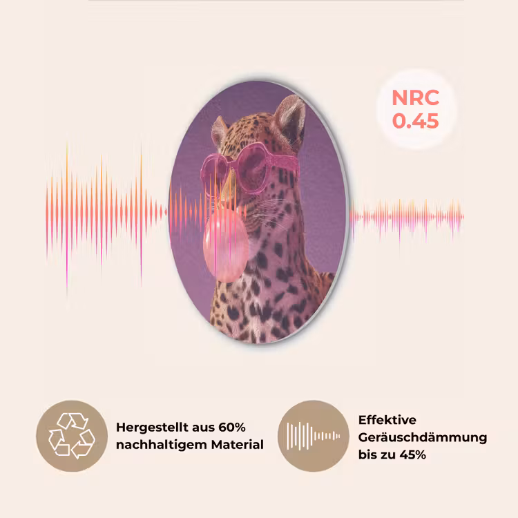 Panter - Zonnebril - Kauwgombel - Roze Akoestische PET Vilt - Rond klein -USP_DE