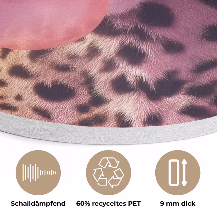 Panter - Zonnebril - Kauwgombel - Roze Akoestische PET Vilt - Rond klein -closeup_DE