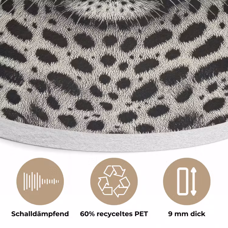 Panter - Zebrapatroon - Groen Akoestische PET Vilt - Rond klein -closeup_DE