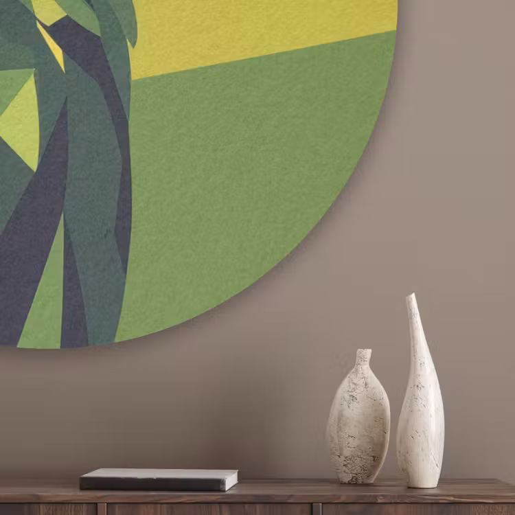 Papegaai - Groen - Snavel - Abstract Akoestische PET Vilt - Rond klein -sfeer5_closeup