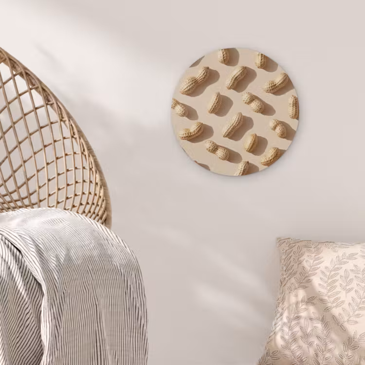 Pinda's - Patroon - Beige Akoestische PET Vilt - Rond klein -sfeer4