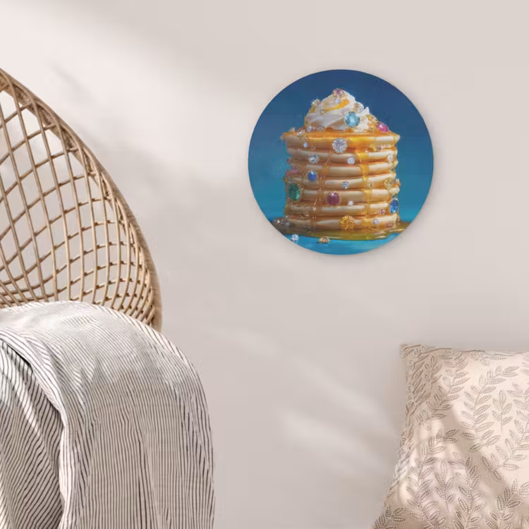 Pannenkoeken - Steentjes - Glitter - Slagroom Akoestische PET Vilt - Rond klein -sfeer4