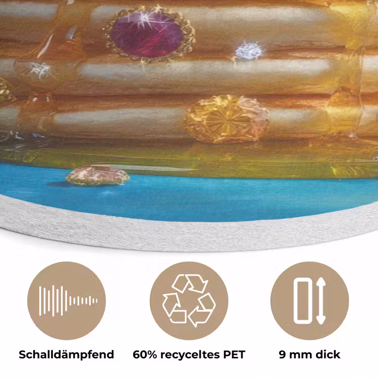 Pannenkoeken - Steentjes - Glitter - Slagroom Akoestische PET Vilt - Rond klein -closeup_DE