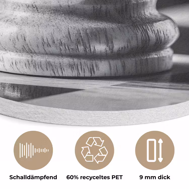 Paard - Hout - Schaalbord - Zwart Akoestische PET Vilt - Rond klein -closeup_DE