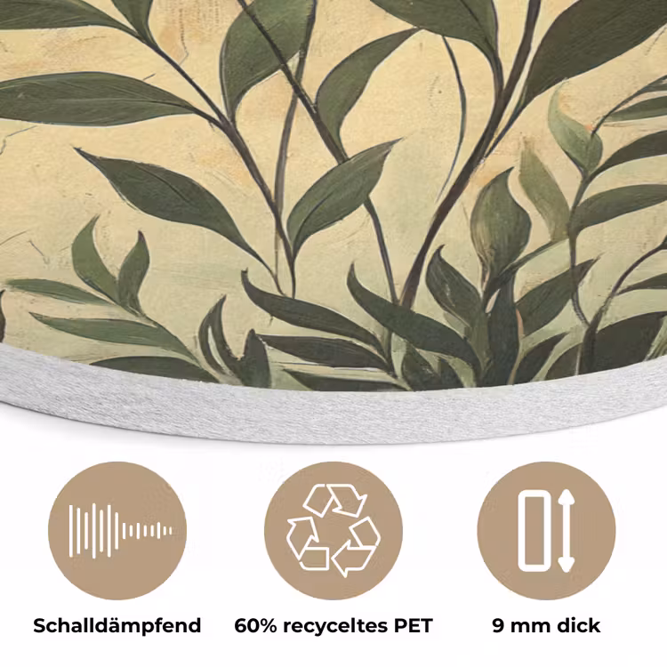 Plant - Bloemen - Wit Akoestische PET Vilt - Rond klein -closeup_DE