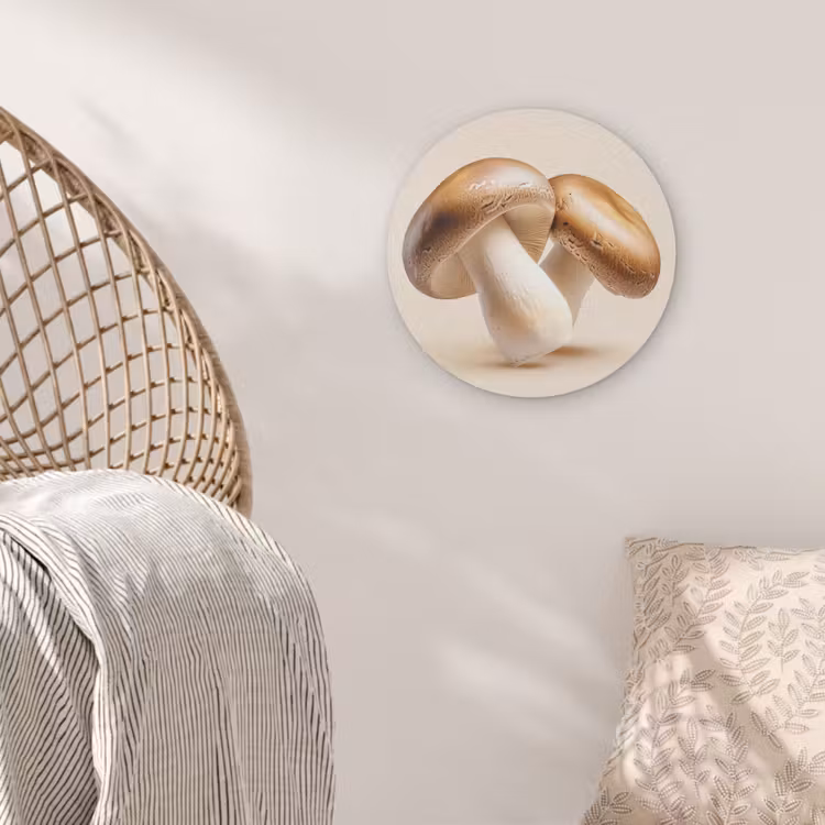 Champignons - Zacht - Beige Akoestische PET Vilt - Rond klein -sfeer4