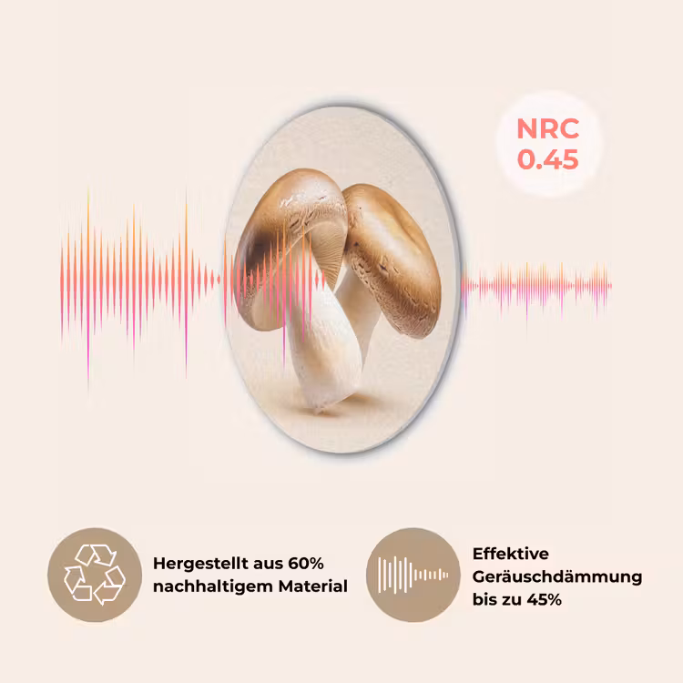 Champignons - Zacht - Beige Akoestische PET Vilt - Rond klein -USP_DE
