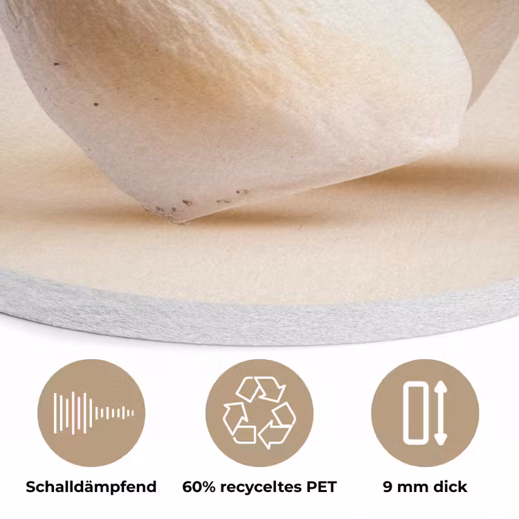Champignons - Zacht - Beige Akoestische PET Vilt - Rond klein -closeup_DE