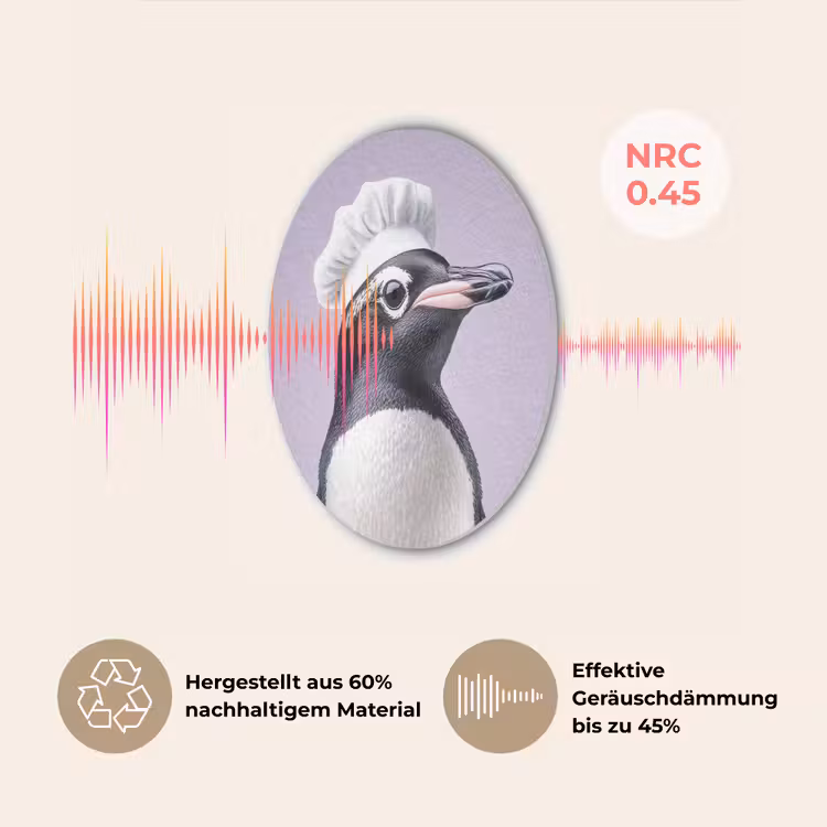Pinguïn - Koksmuts - Lief - Paars Akoestische PET Vilt - Rond klein -USP_DE