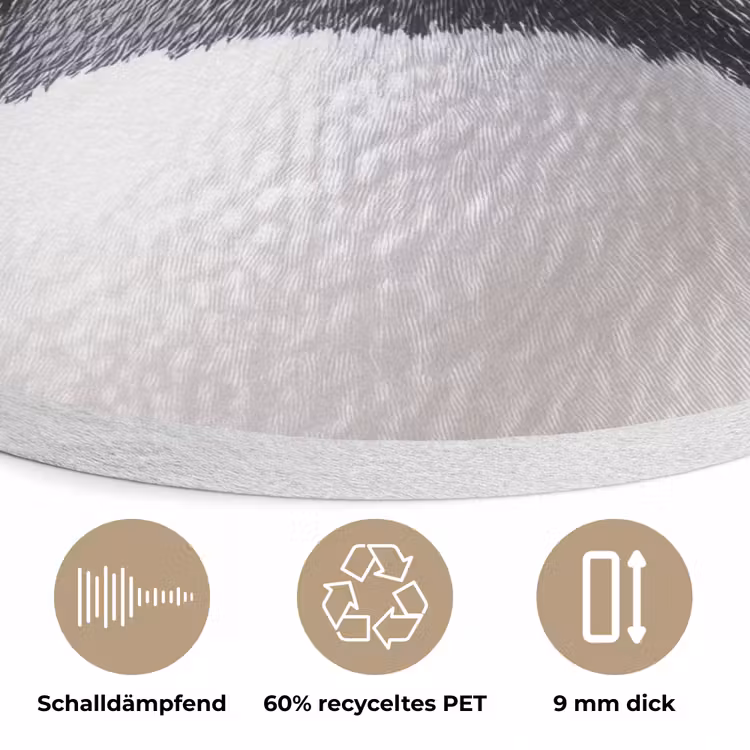Pinguïn - Koksmuts - Lief - Paars Akoestische PET Vilt - Rond klein -closeup_DE