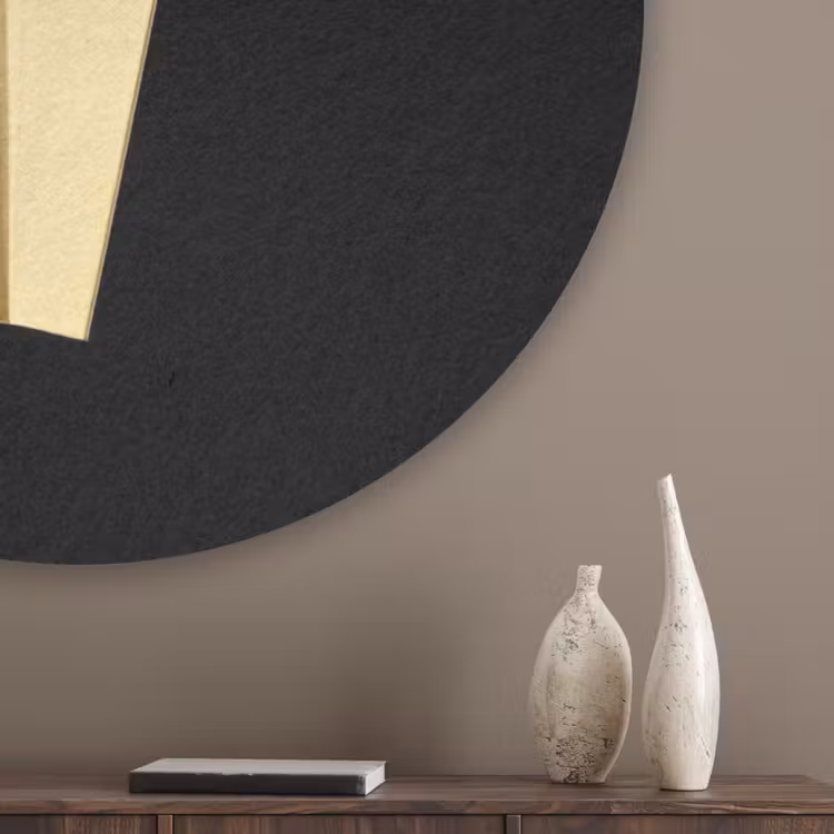 Friet - Goud - Chrome - Eten Akoestische PET Vilt - Rond klein -sfeer5_closeup