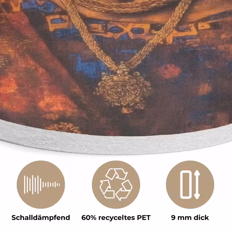 Portret - Sieraden - Schilderachtig Akoestische PET Vilt - Rond klein -closeup_DE