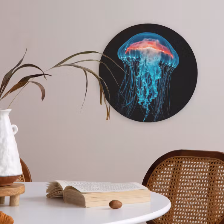 Kwal - Tentakels - Blauw - Licht Akoestische PET Vilt - Rond klein -sfeer3
