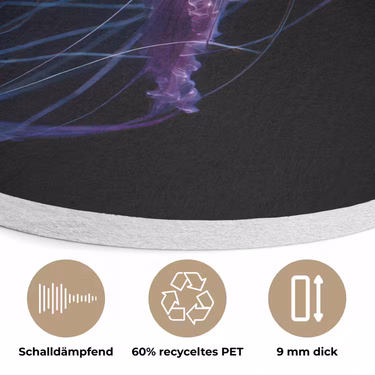 Kwal - Doorzichtig - Roze - Tentakels Akoestische PET Vilt - Rond klein -closeup_DE